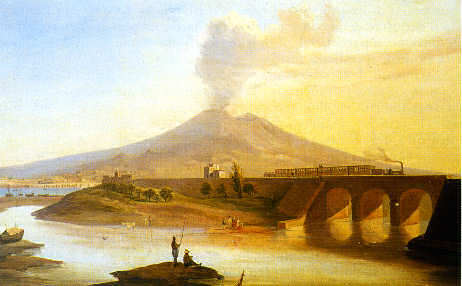 La ligne Napoli - Castellammare réalisée pendant la construction de l'Osservatorio Vesuviano